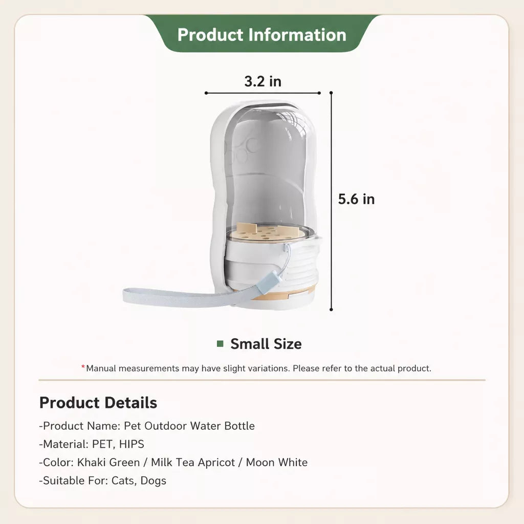 Portable Pet Water Bottle with Foldable Drinking Cup for Dogs & Cats