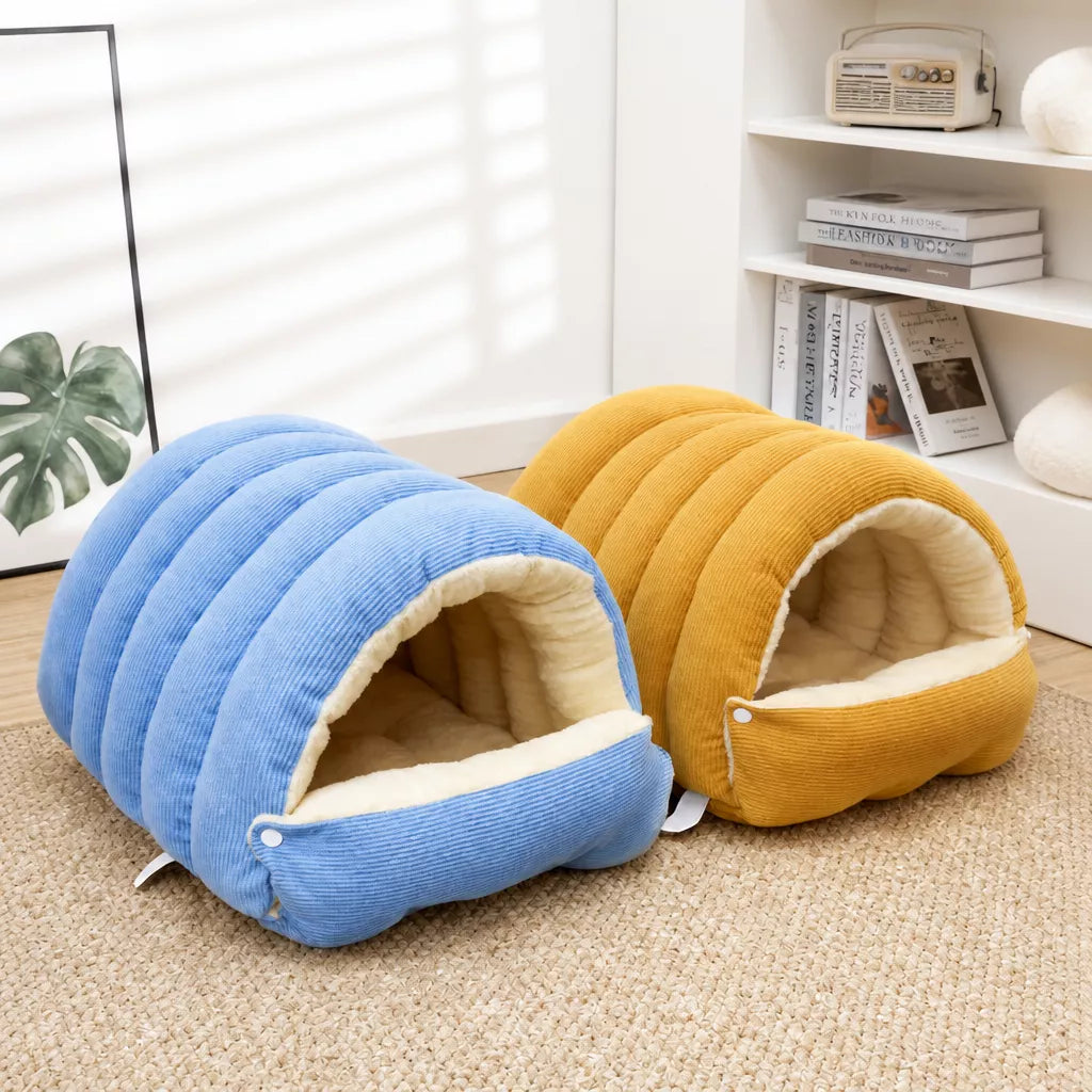 Semi-Enclosed EPE Foam Pet Bed for Cats and Small Dogs