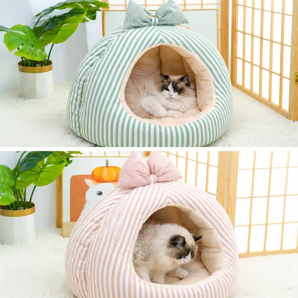 Enclosed Tent Pet Bed for Cats and Small Dogs
