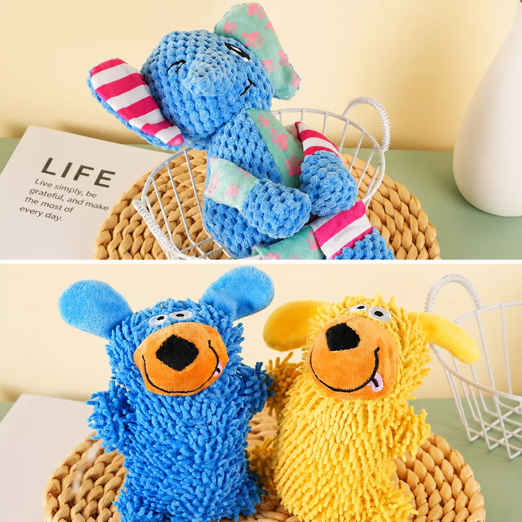 Plush Squeaky Pet Toy for Dogs and Cats – Assorted Animal Designs
