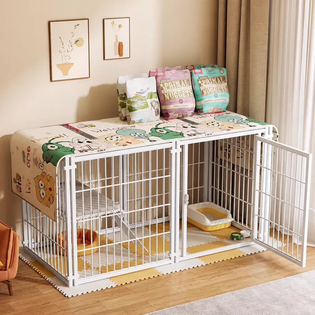Covered Indoor Pet Playpen with Door
