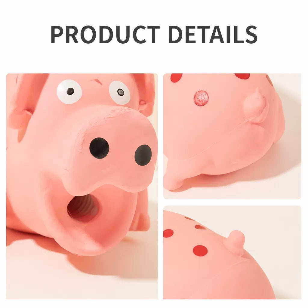 Pig-Shaped Squeaky Dog Toy for Interactive Play