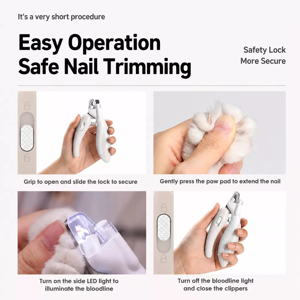 LED Light Pet Nail Clippers for Dogs and Cats