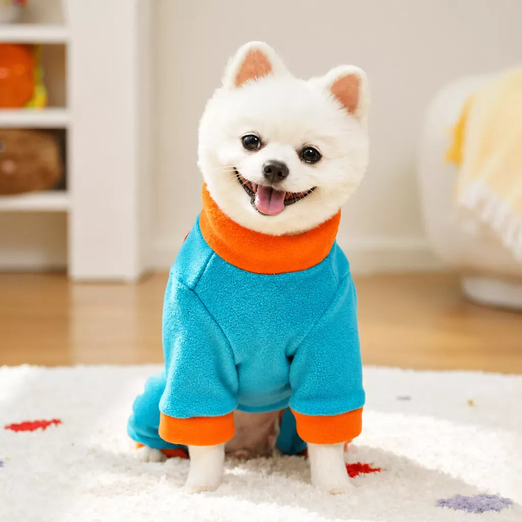 Fleece Four-Leg Dog & Cat Coat for Cool-Weather Walks