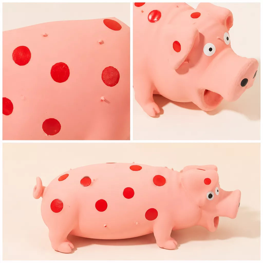Pig-Shaped Squeaky Dog Toy for Interactive Play