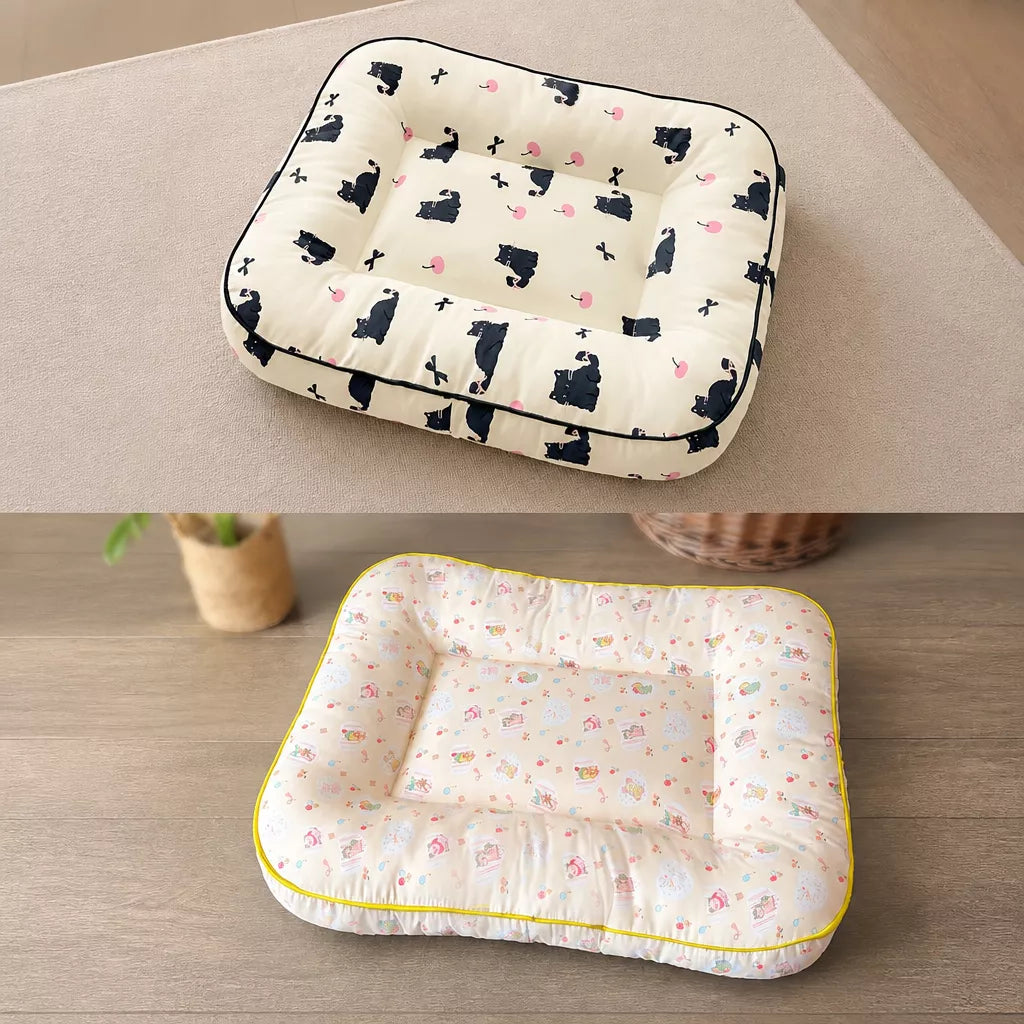 Washable Cotton-Linen Pet Bed Mat for Dogs and Cats