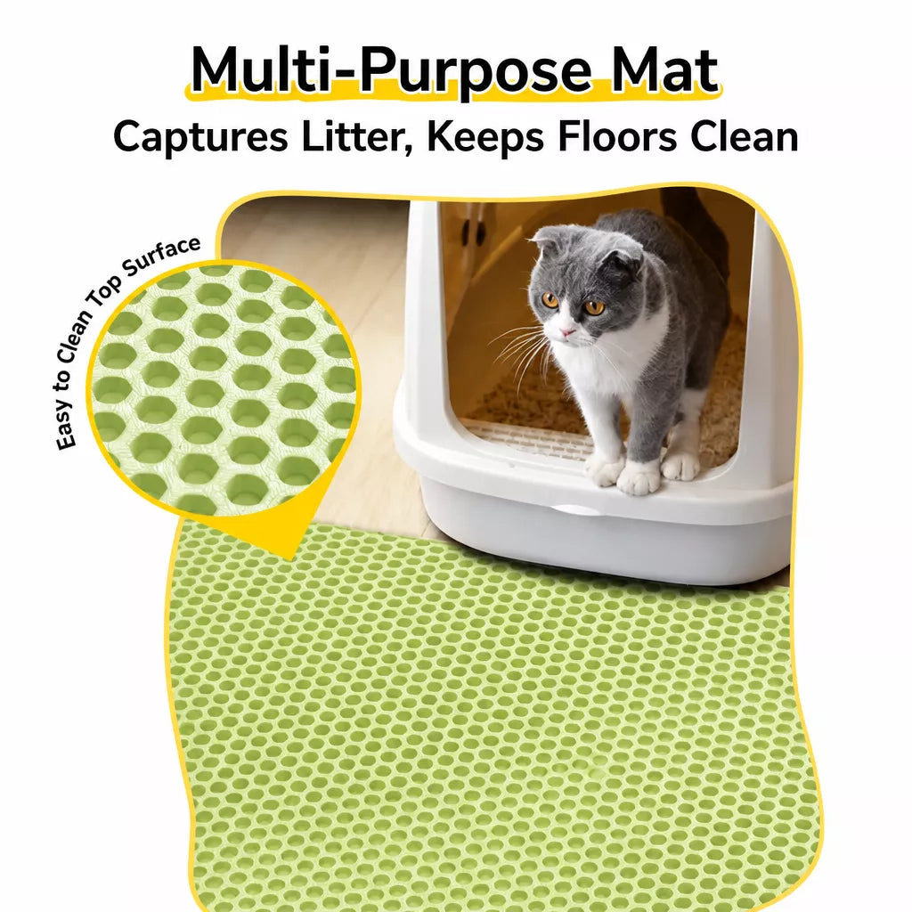 Double-Layer EVA Cat Litter Mat, Cut-to-Fit