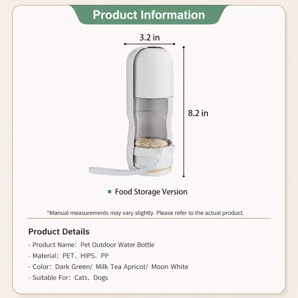 Portable Pet Water Bottle with Foldable Drinking Cup for Dogs & Cats