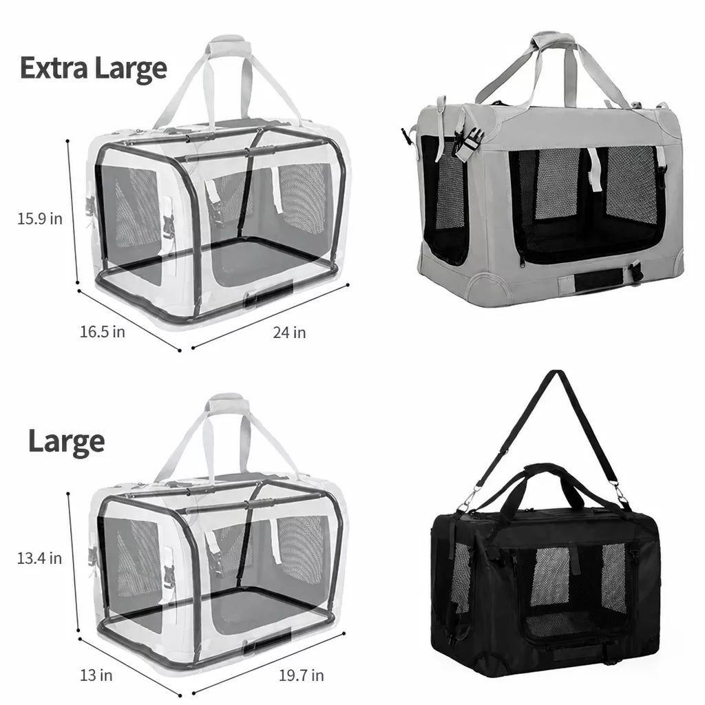 Large Foldable Pet Carrier for Cats and Dogs