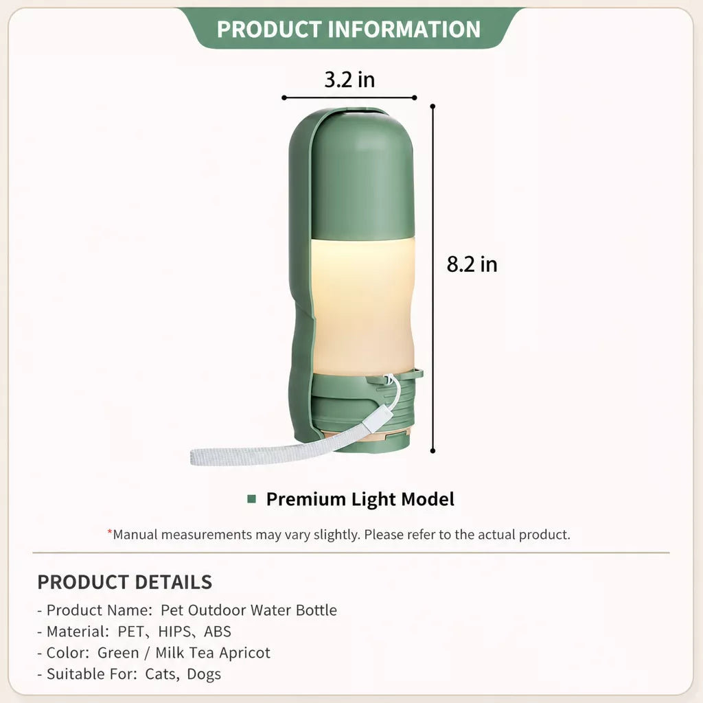 Portable Pet Water Bottle with Foldable Drinking Cup for Dogs & Cats