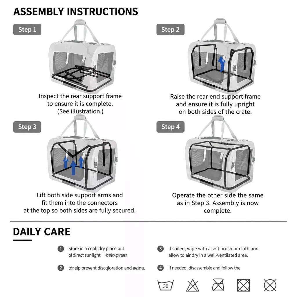 Large Foldable Pet Carrier for Cats and Dogs