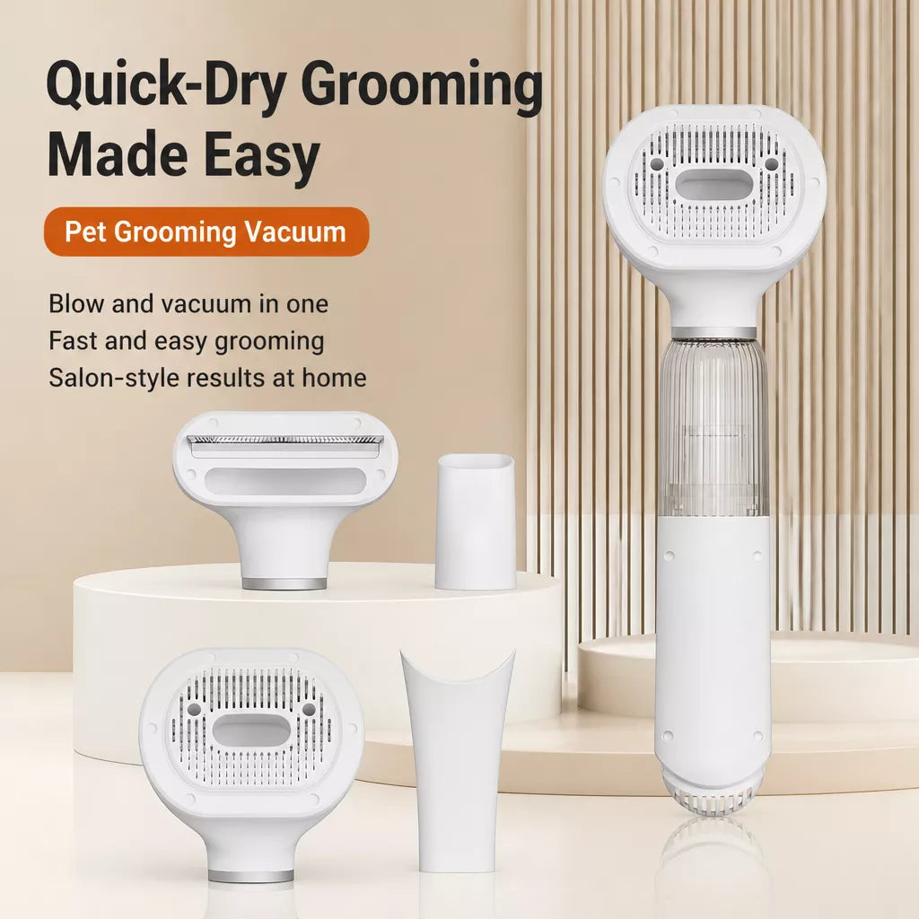Pet Grooming Vacuum and Dryer with Deshedding Brush