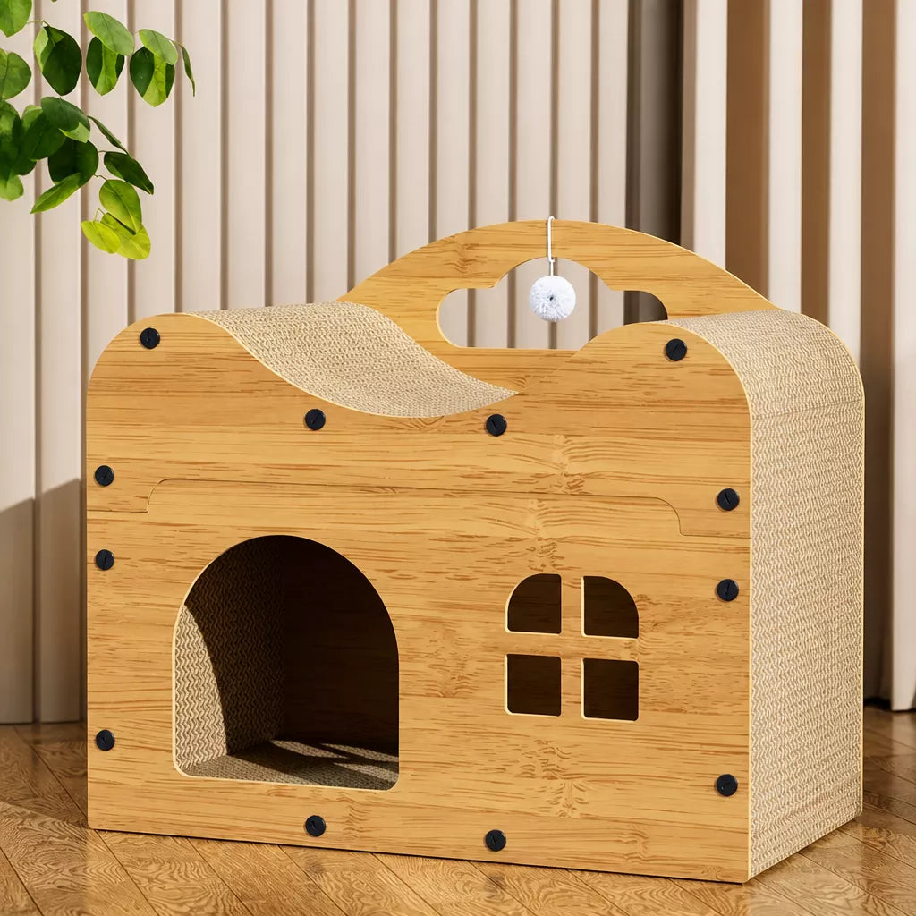 Corrugated Cardboard Cat Scratcher House