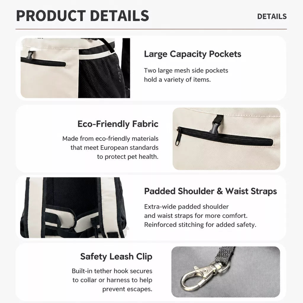 Mesh Backpack Pet Carrier for Small Cats and Dogs