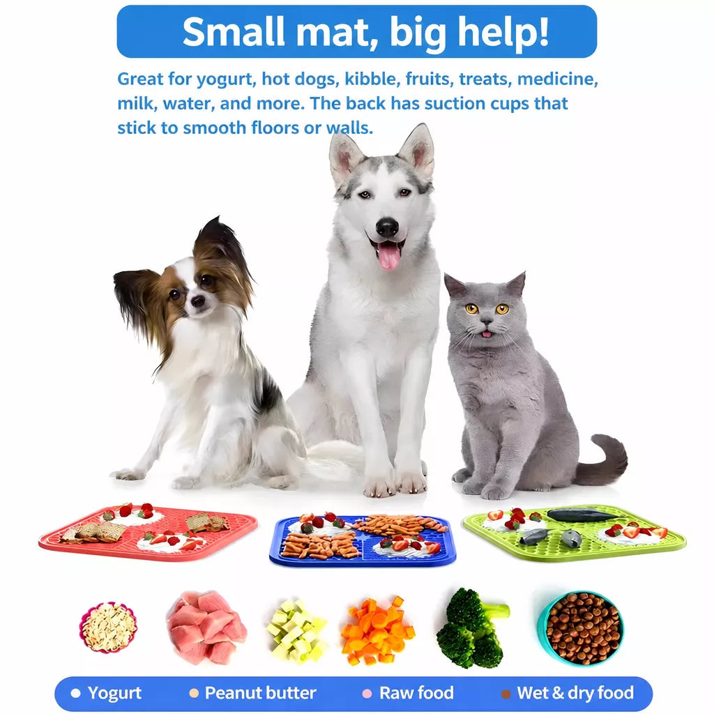 Silicone Slow Feeder Lick Mat for Dogs and Cats