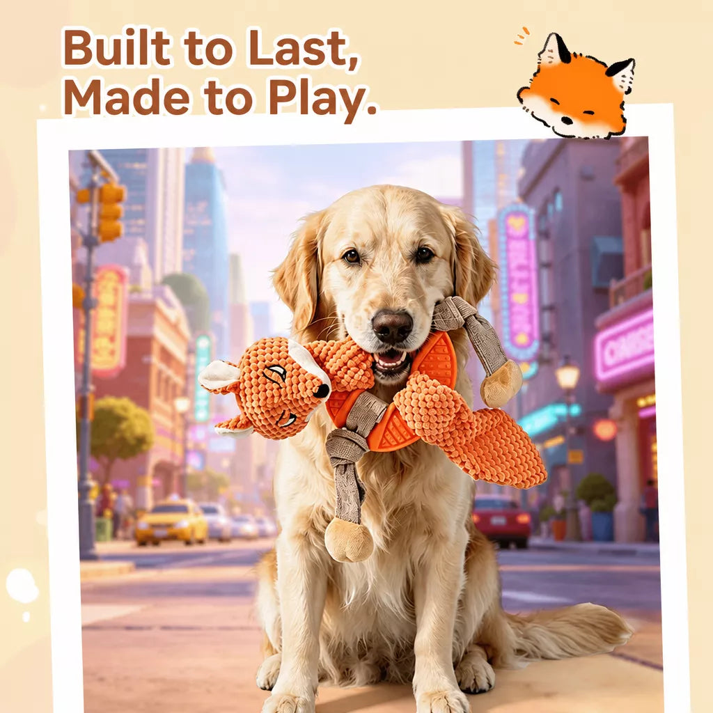 Squeaky Plush Dog Toy for Chewing and Play
