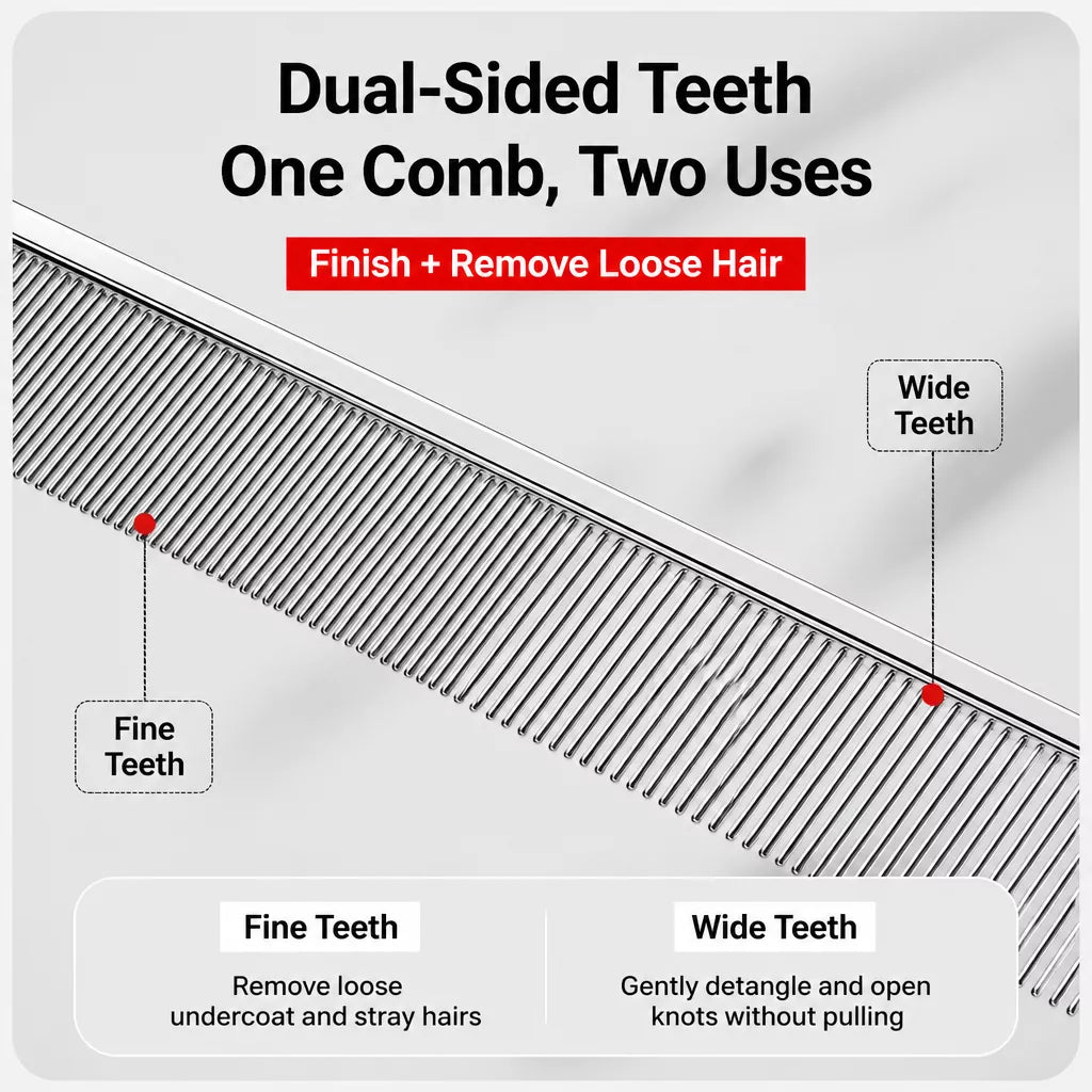 Stainless Steel Pet Grooming Comb for Cats and Dogs