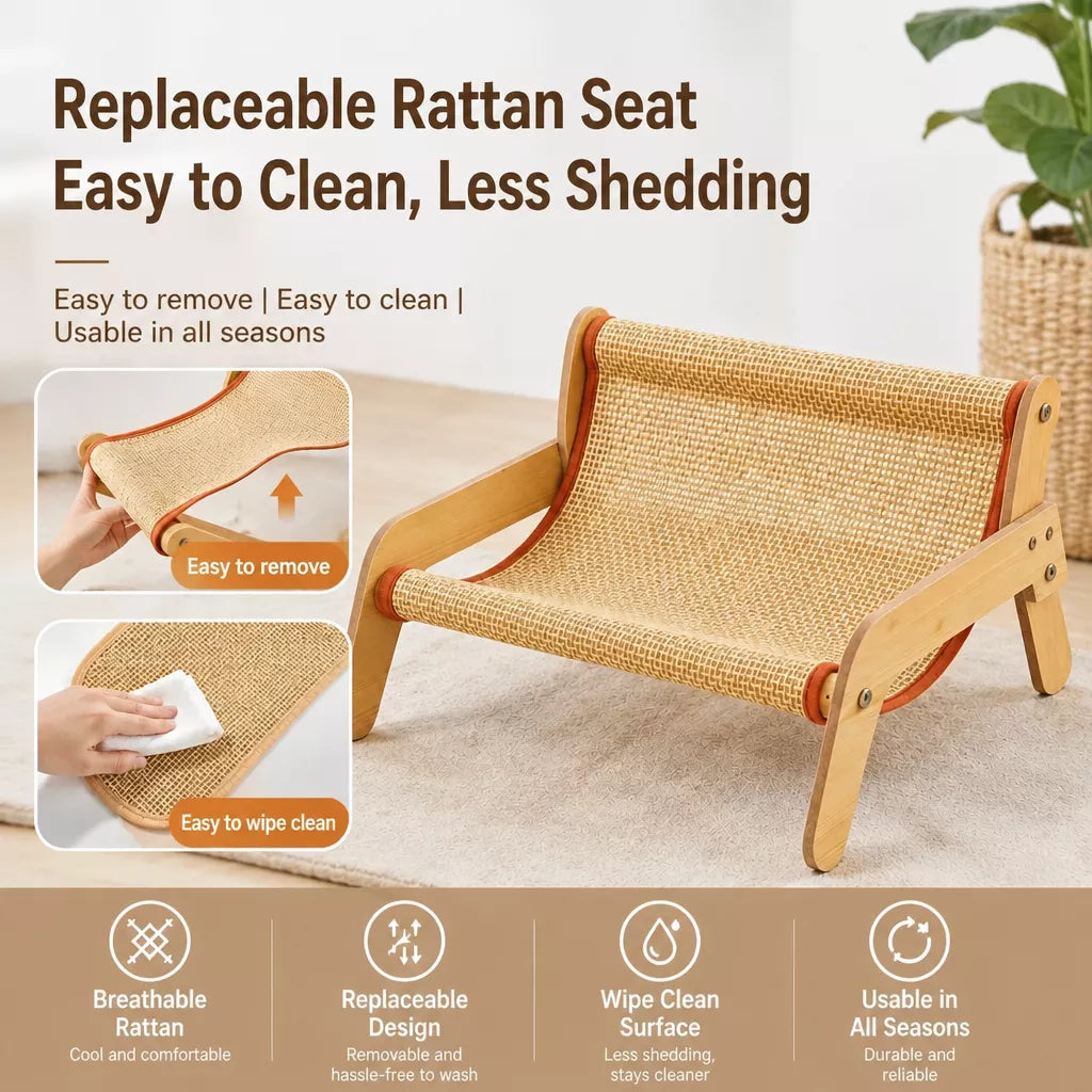 Cat Scratcher Lounge with Cotton-Linen Bed