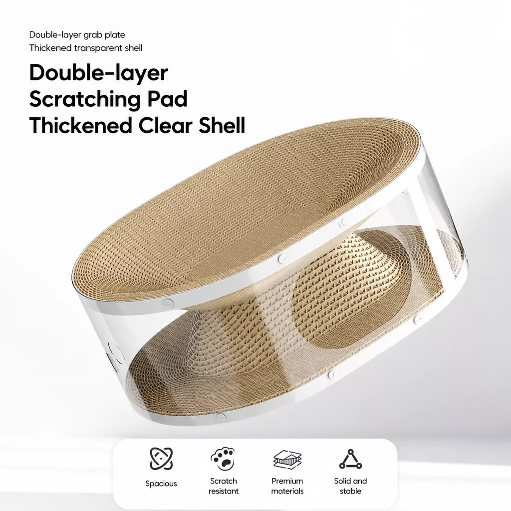 2-in-1 Corrugated Cardboard Cat Scratcher & Tunnel Bed