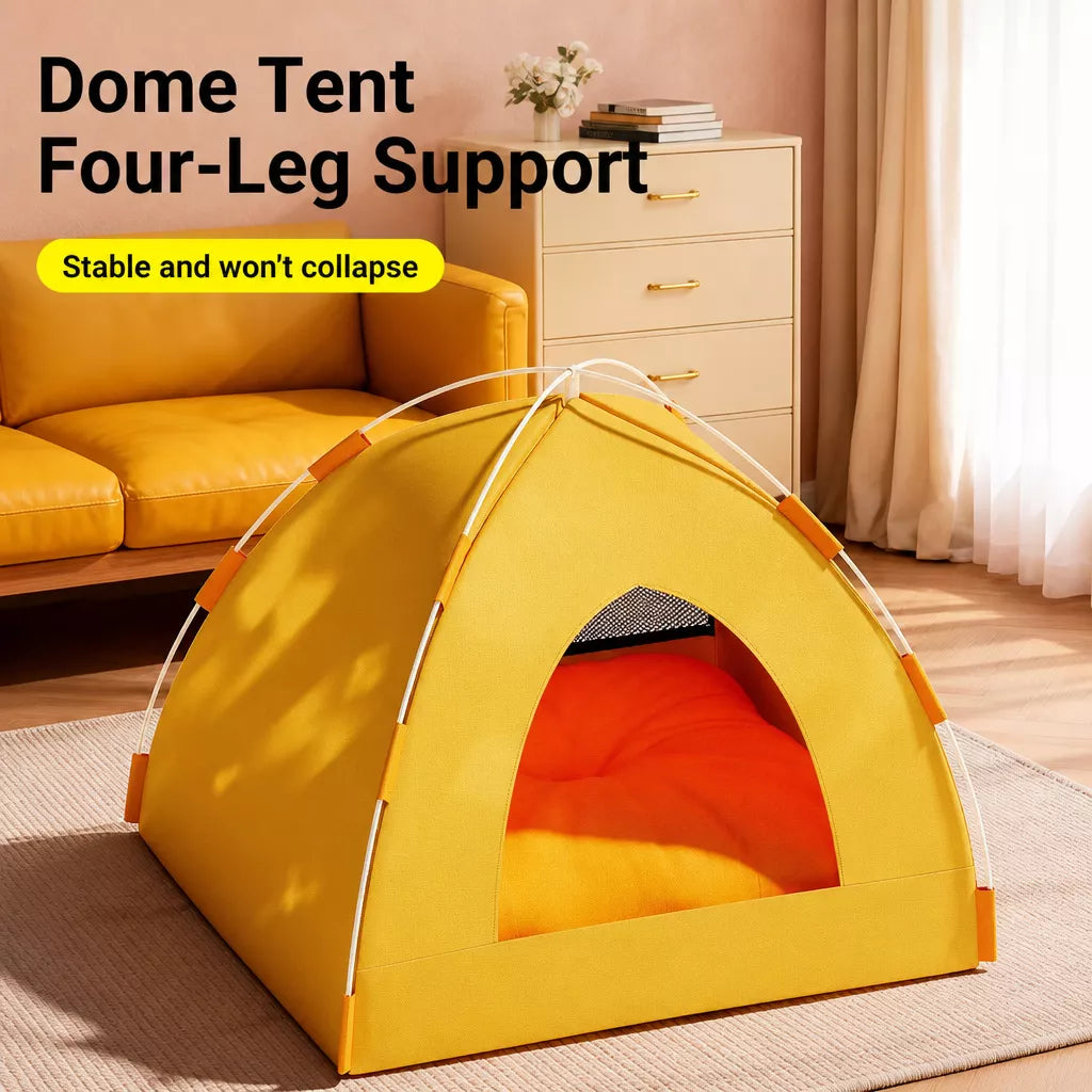 Tent-Style Pet Bed with Removable, Washable Cover