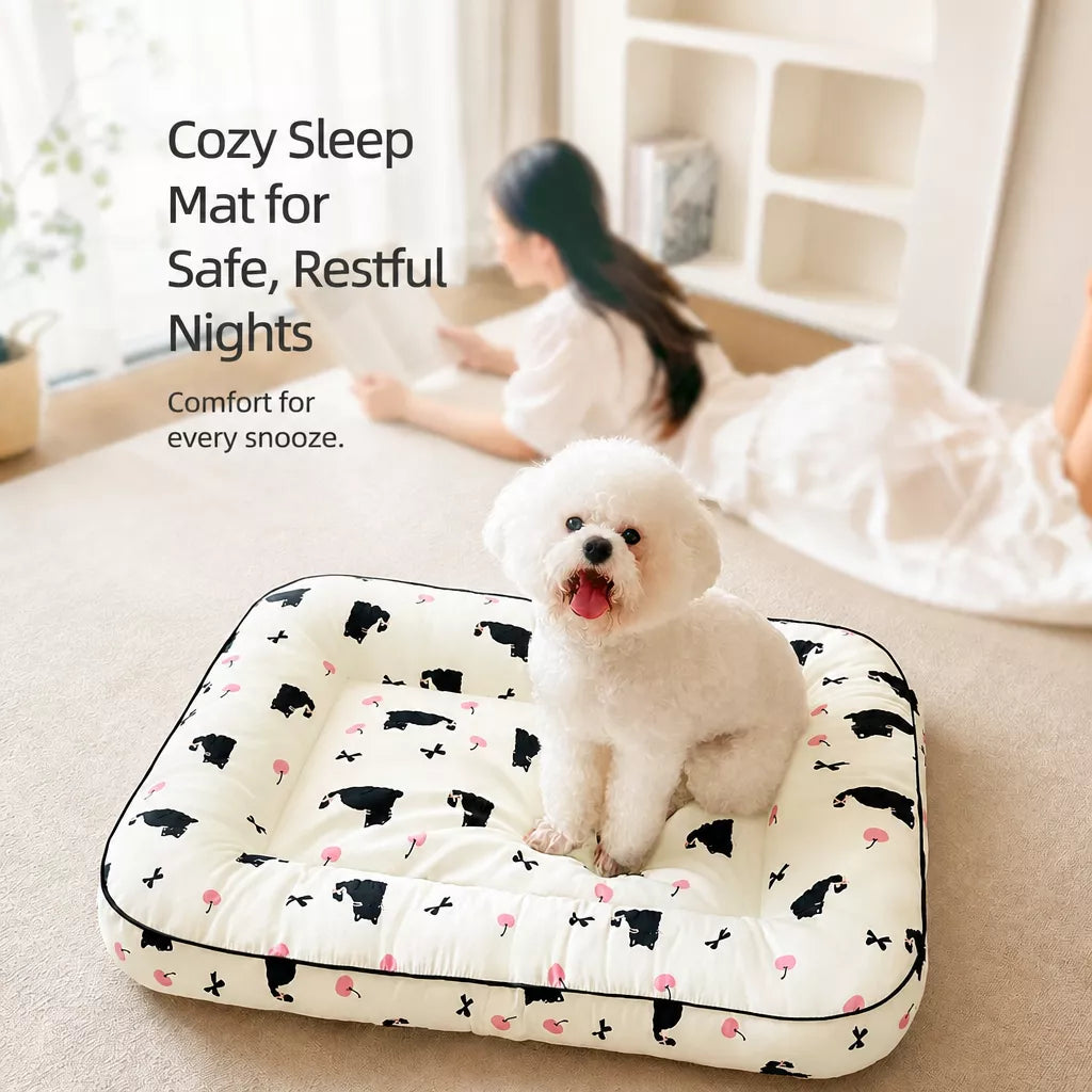 Washable Cotton-Linen Pet Bed Mat for Dogs and Cats