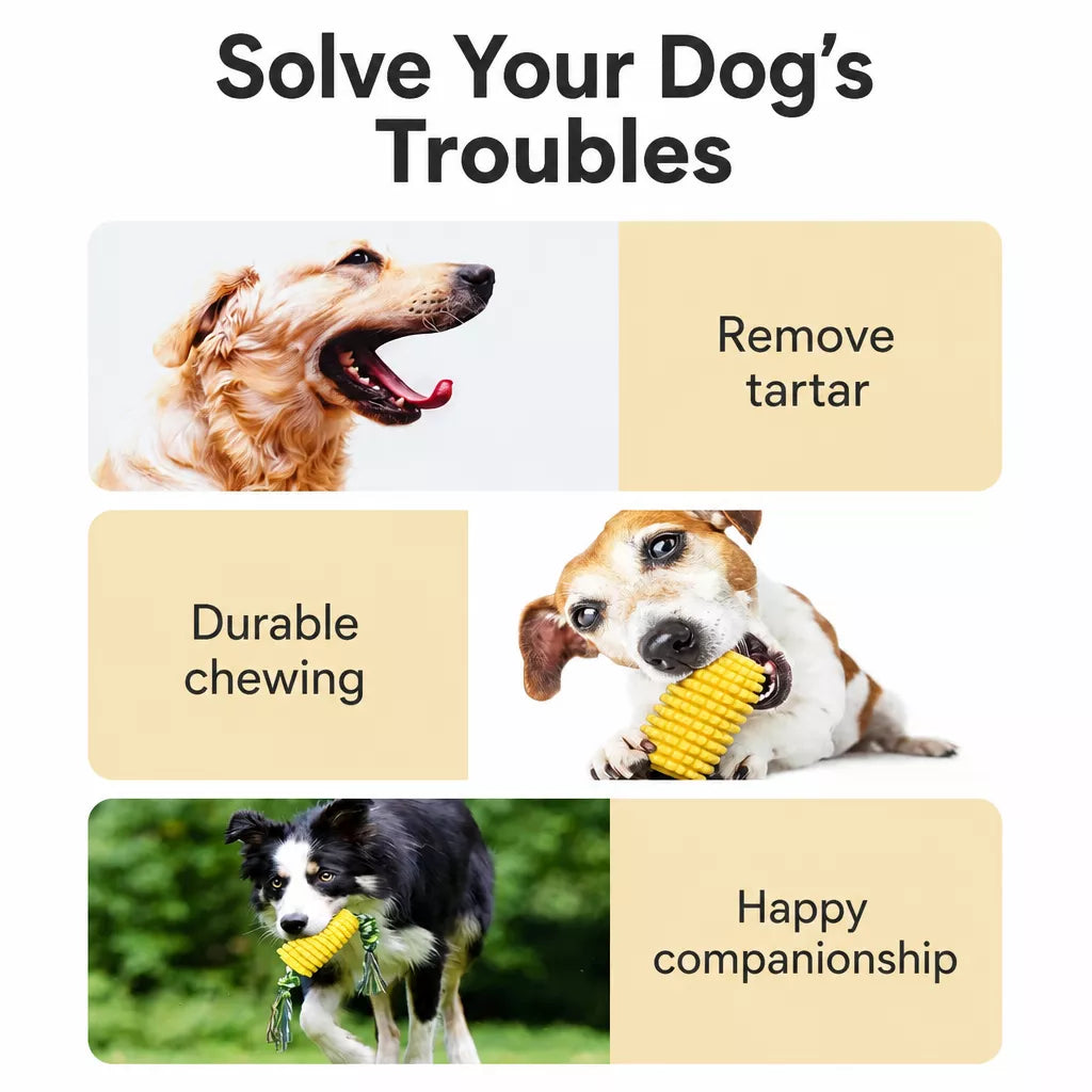 Corn-Shaped TPR Dog Chew Toy with Optional Squeaker