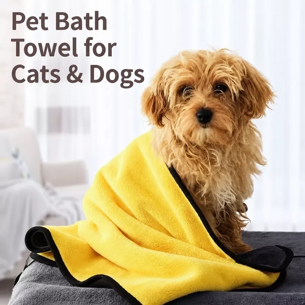 Absorbent Pet Drying Towel for Dogs & Cats, Machine Washable