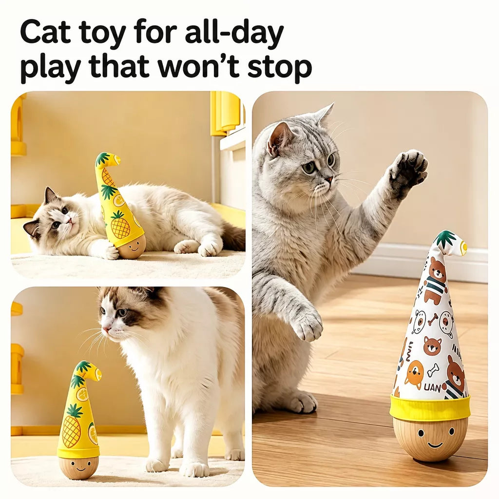 Wobble Cat Toy with Feather Teaser