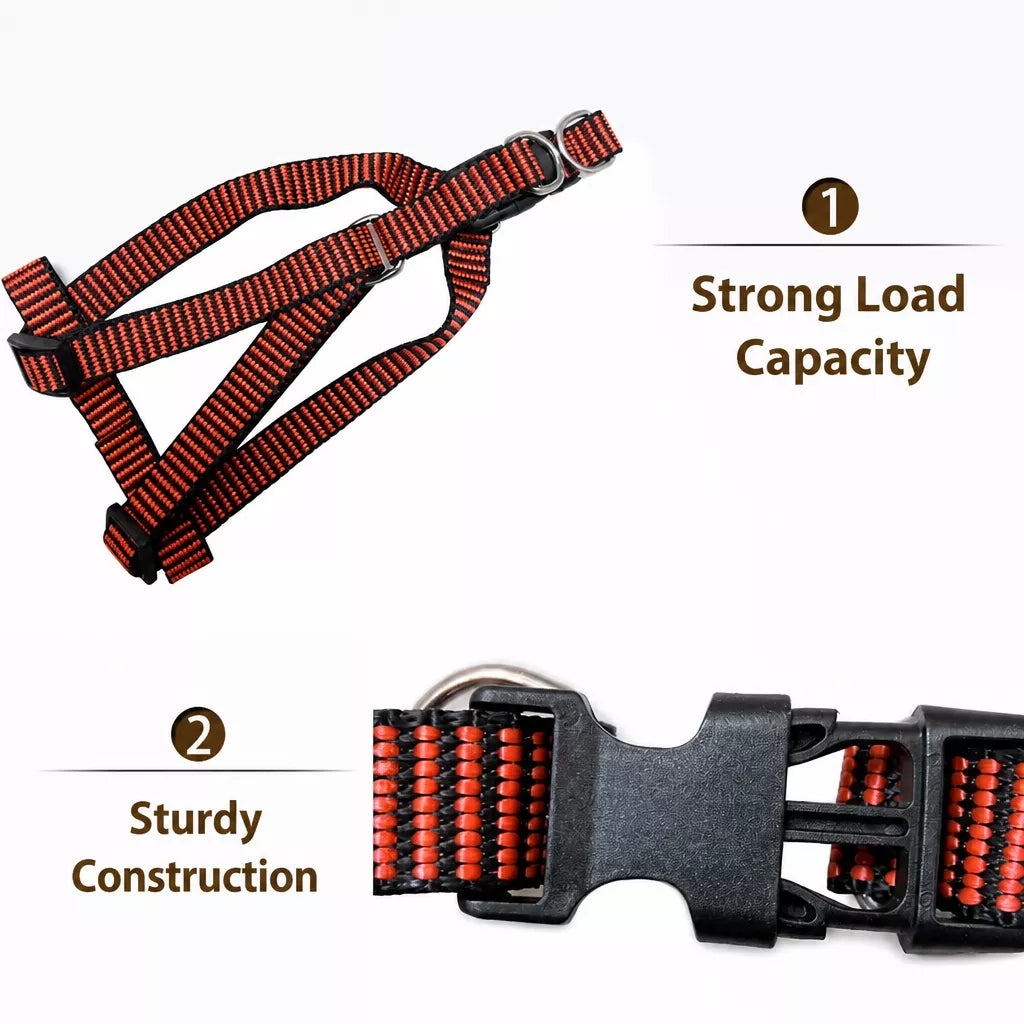 Adjustable Nylon Dog Harness and Leash Set