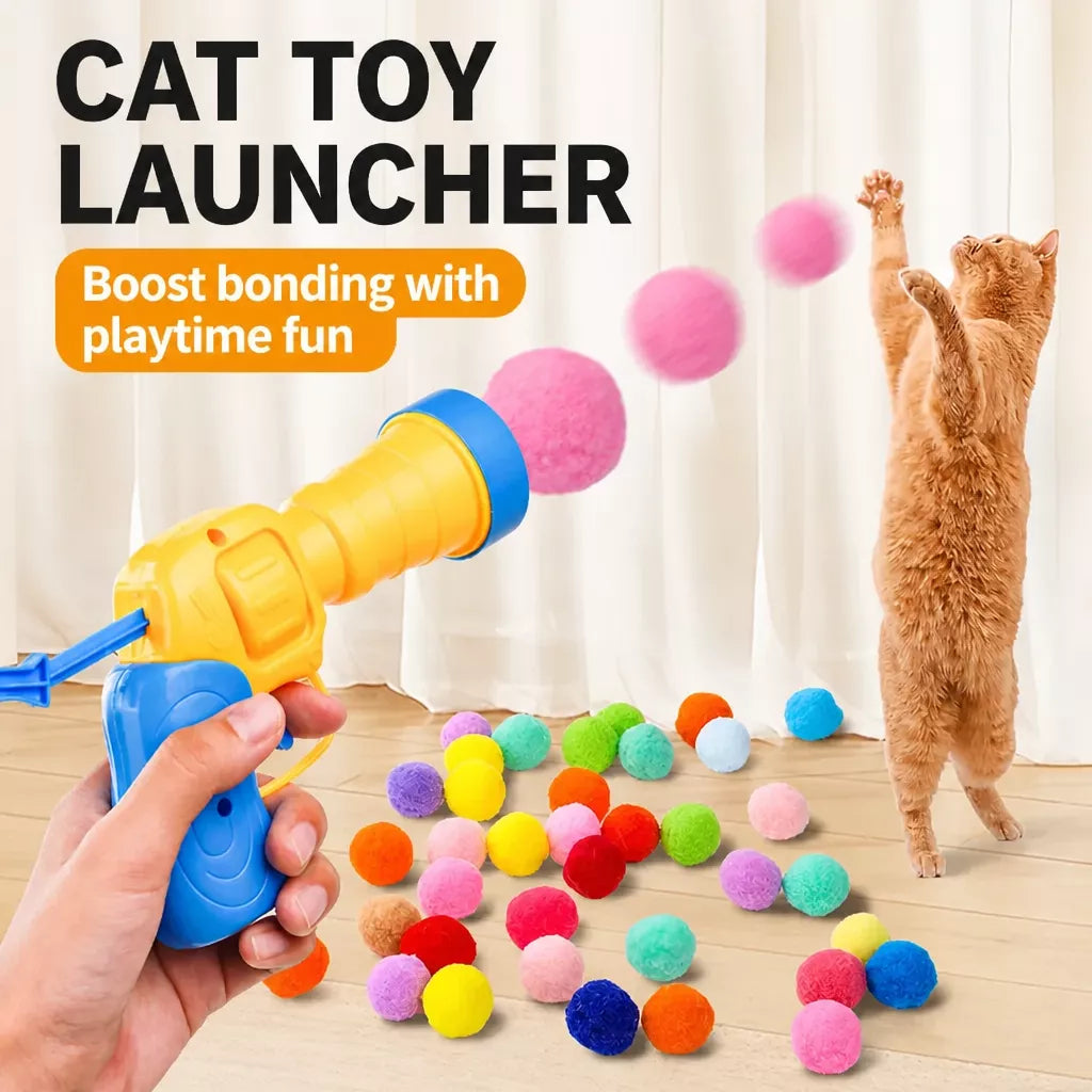 Cat Toy Ball Launcher for Plush and EVA Balls