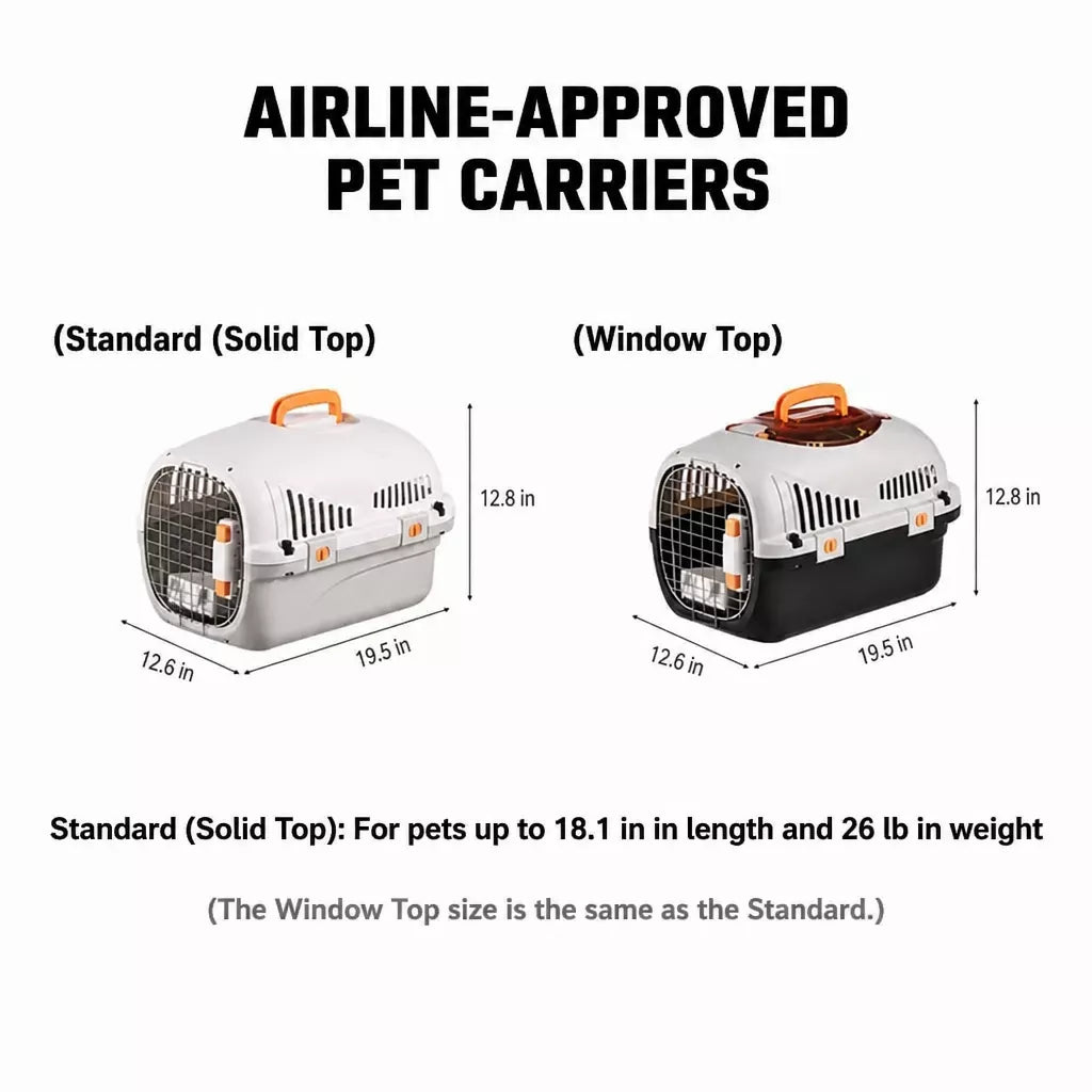 Portable Ventilated Plastic Pet Carrier for Small Dogs and Cats
