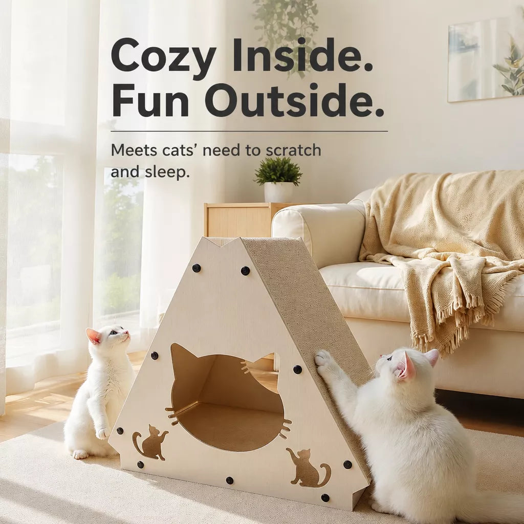 Triangular Cat Scratcher House
