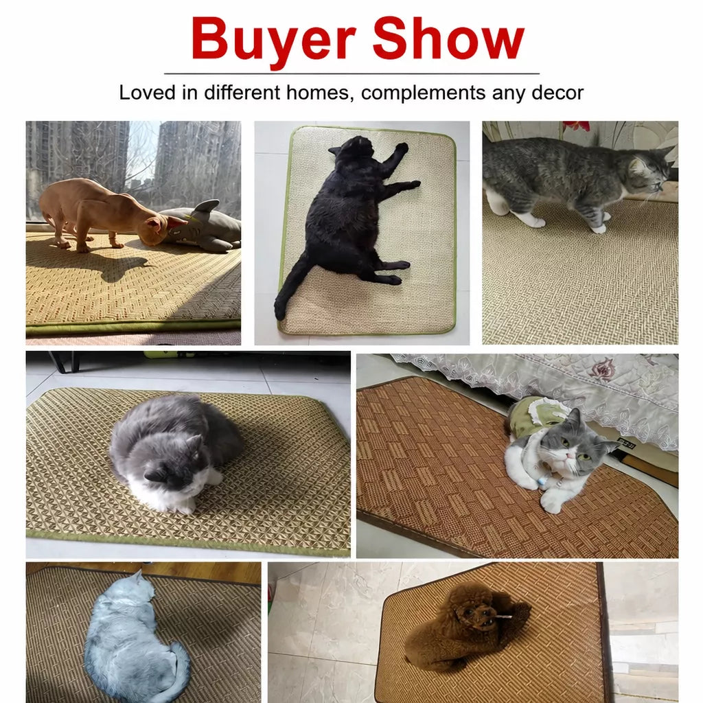 Woven Rattan Pet Mat for Cats and Dogs