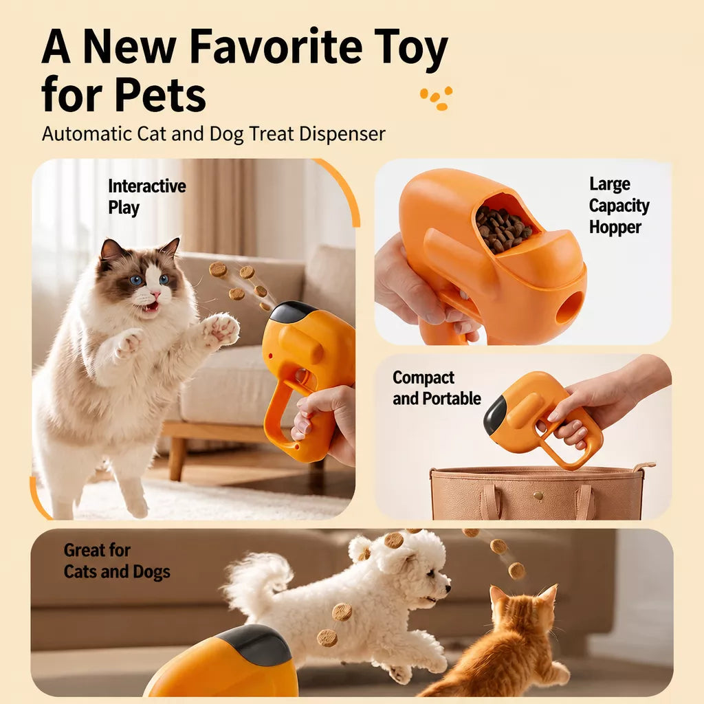 Interactive Dog Treat-Dispensing Launcher Toy