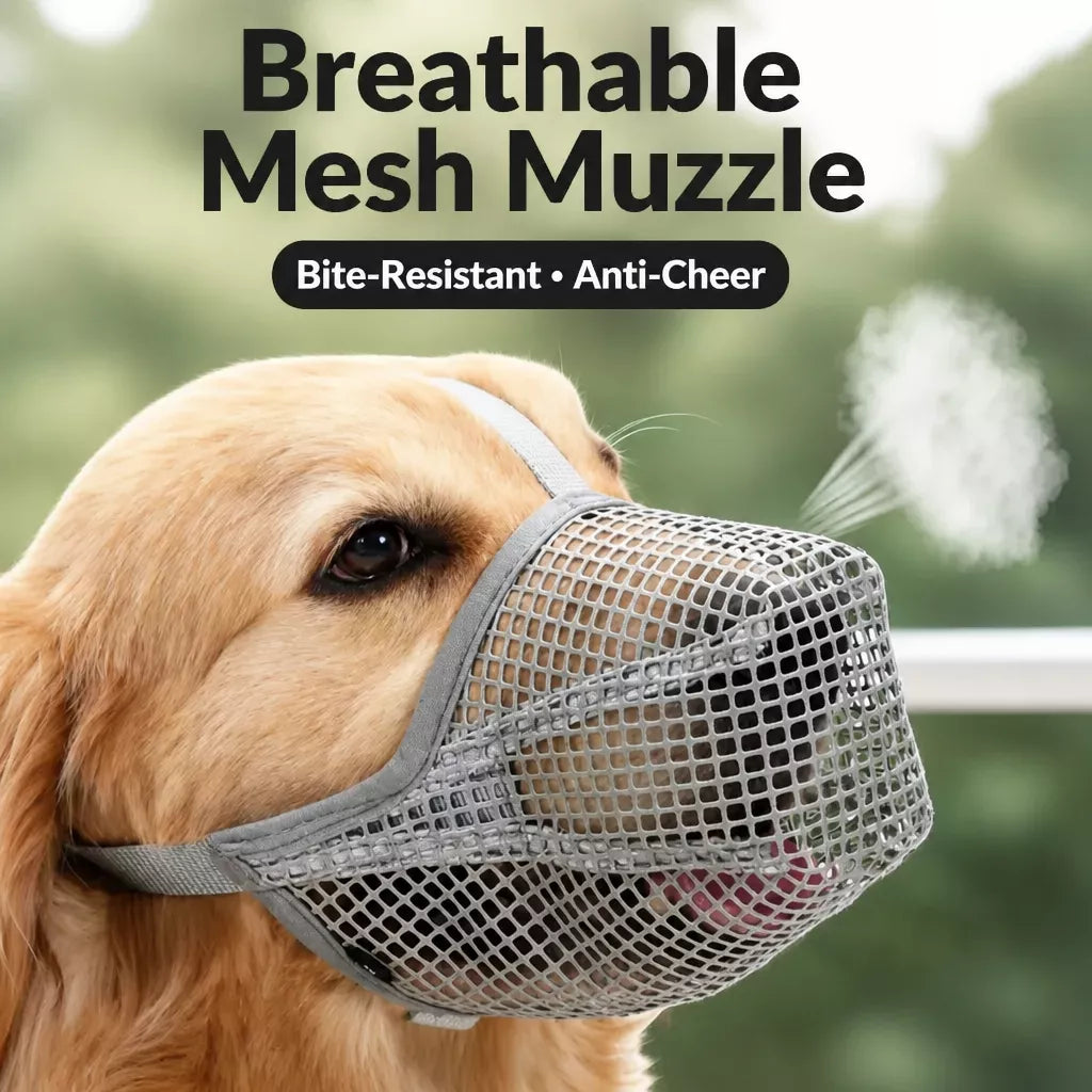 Full-Coverage Breathable Mesh Dog Muzzle
