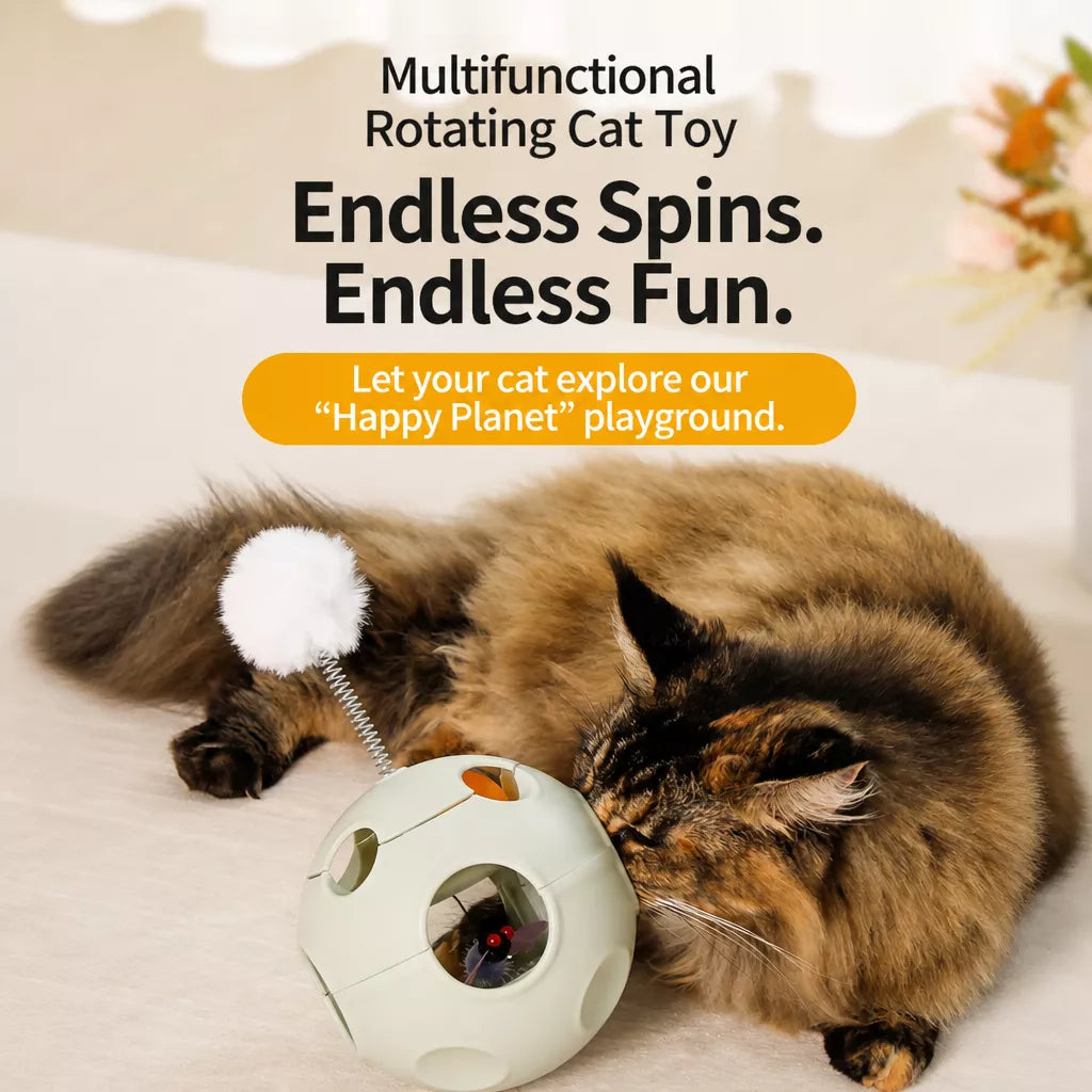 5-in-1 Planet Tumbler Cat Toy with Teaser Wand
