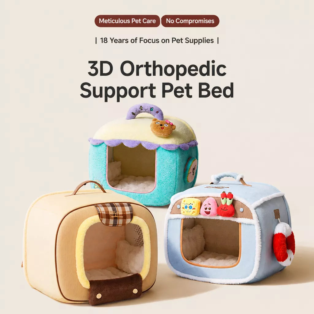 Pet Bed with Removable Washable Cover for Cats and Dogs