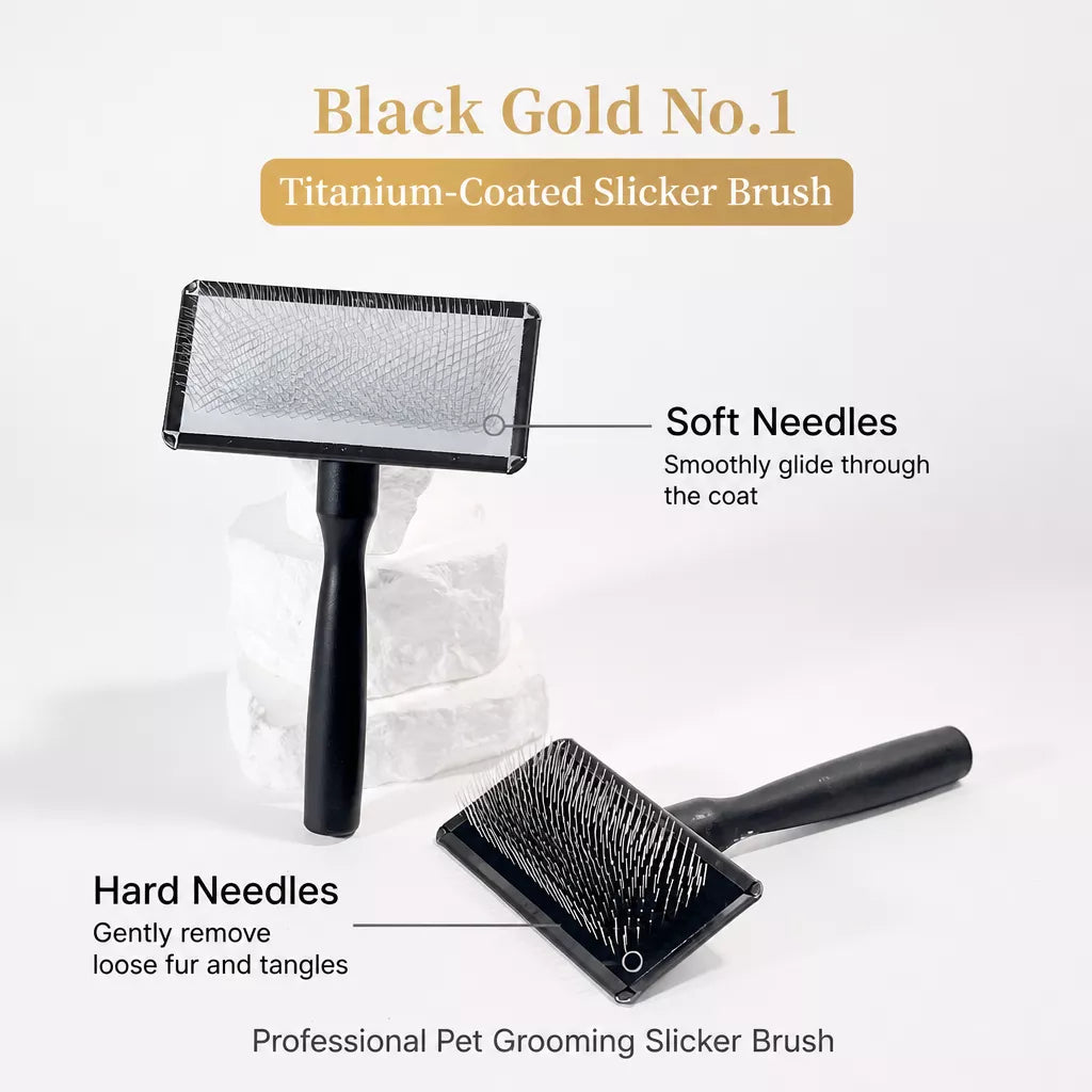Pet Pin Brush for Dogs and Cats, Long-Hair Grooming Tool