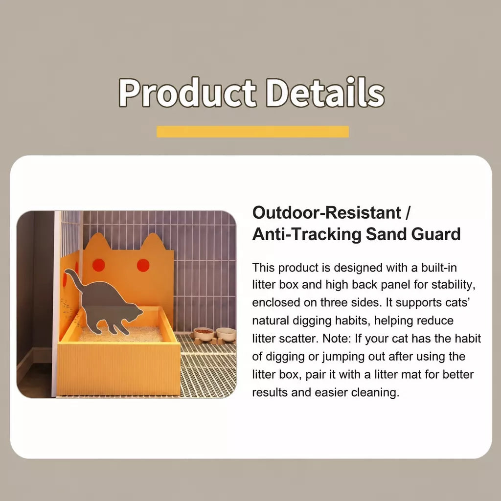 Multi-Level Cat Cage with Integrated Litter Box