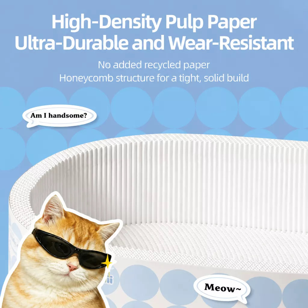 Deep Oval Cardboard Cat Scratcher Bed