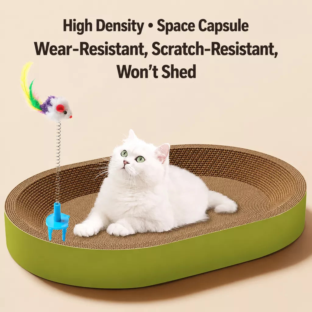 Cat Scratcher Bed with Integrated Lounger