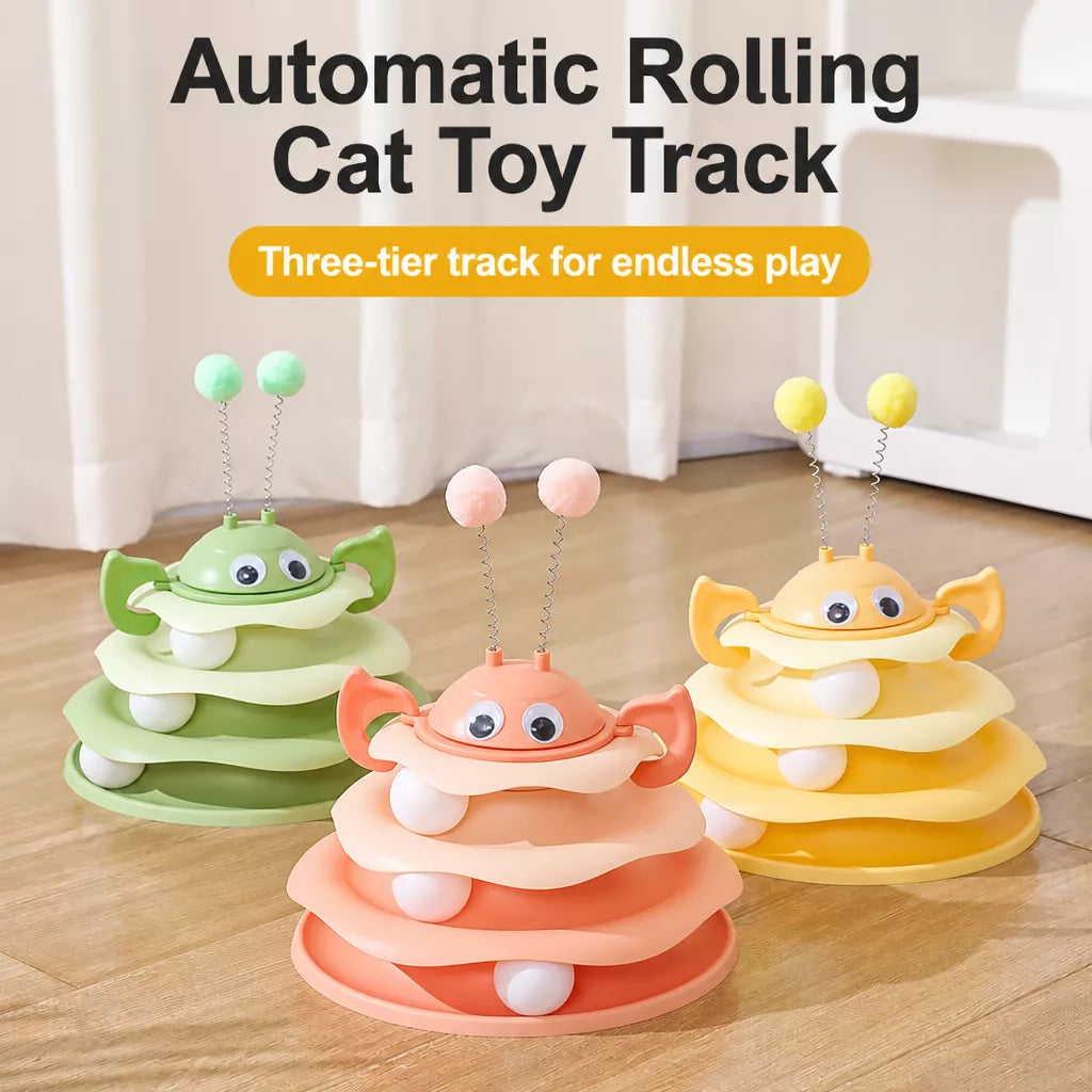Cat Spinning Track Ball Toy with Tumbler Base