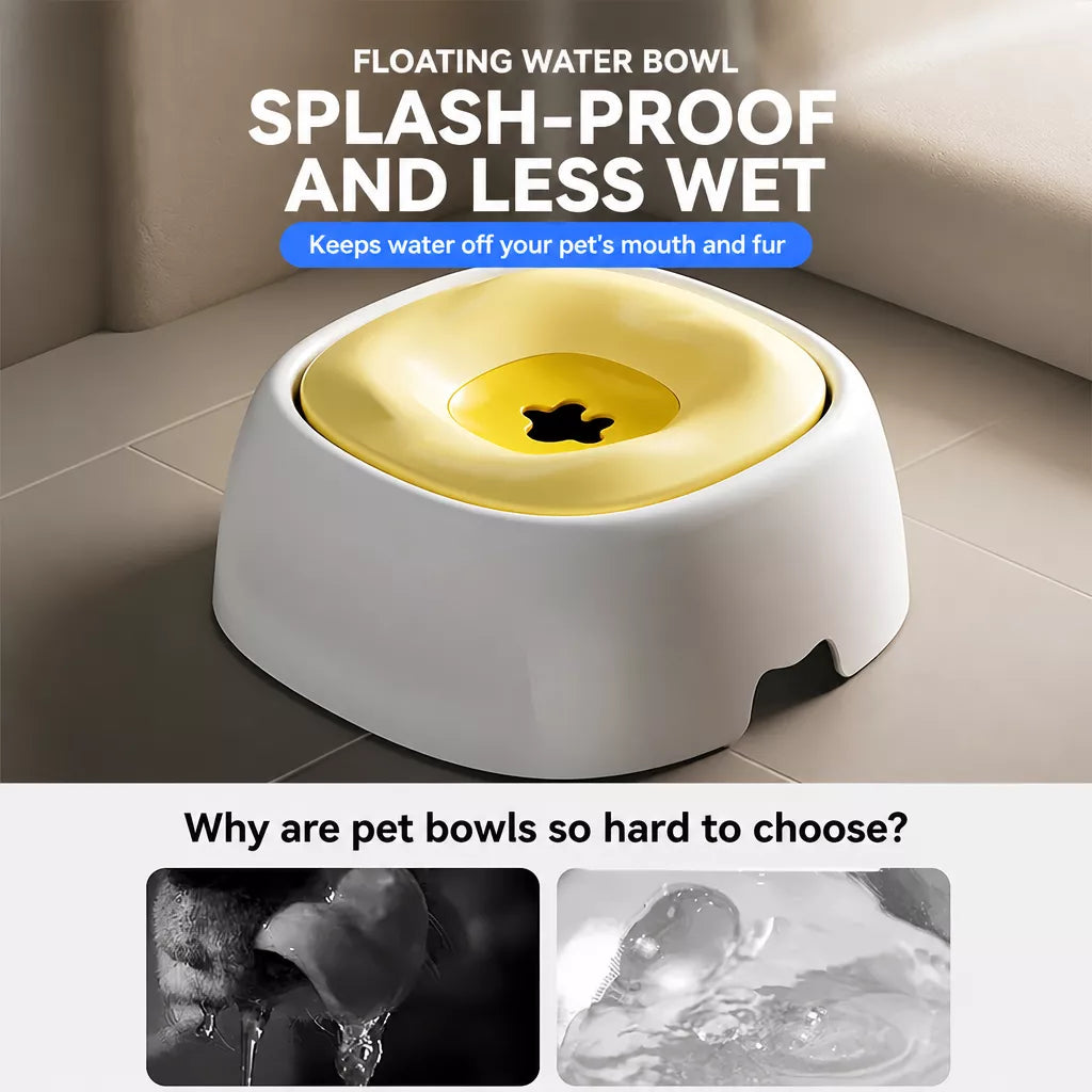 Splash-Resistant Floating Water Bowl for Dogs and Cats