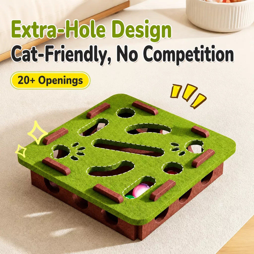 Interactive Plush Cat Toy with Three Bells