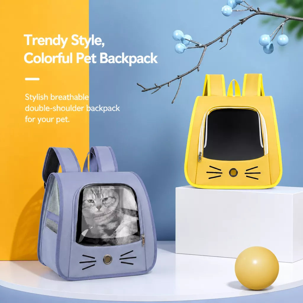 Pet Backpack Carrier with Panoramic Window for Cats & Small Dogs