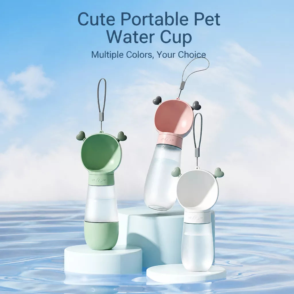 Portable Dog Water Bottle with Foldable Cup for Travel