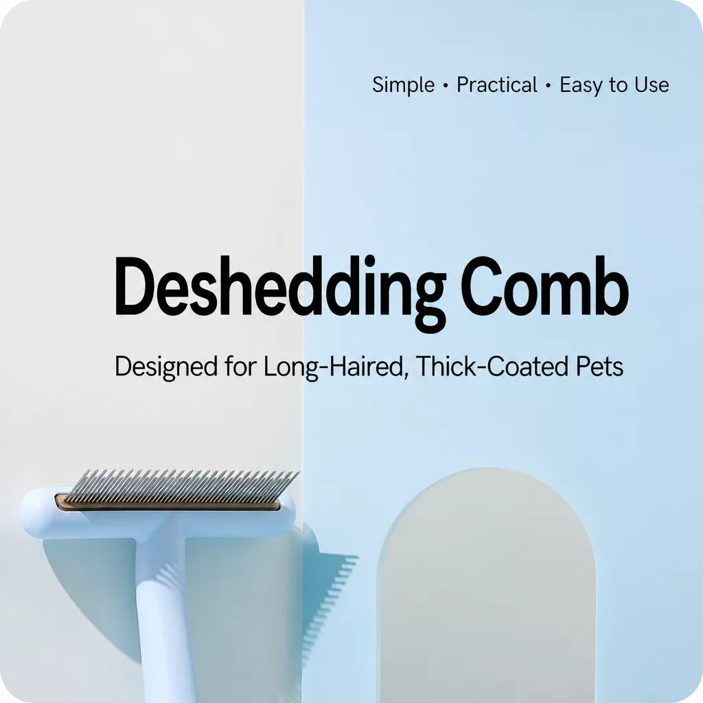 Pet Grooming Rake Comb for Cats and Dogs with Long and Short Teeth