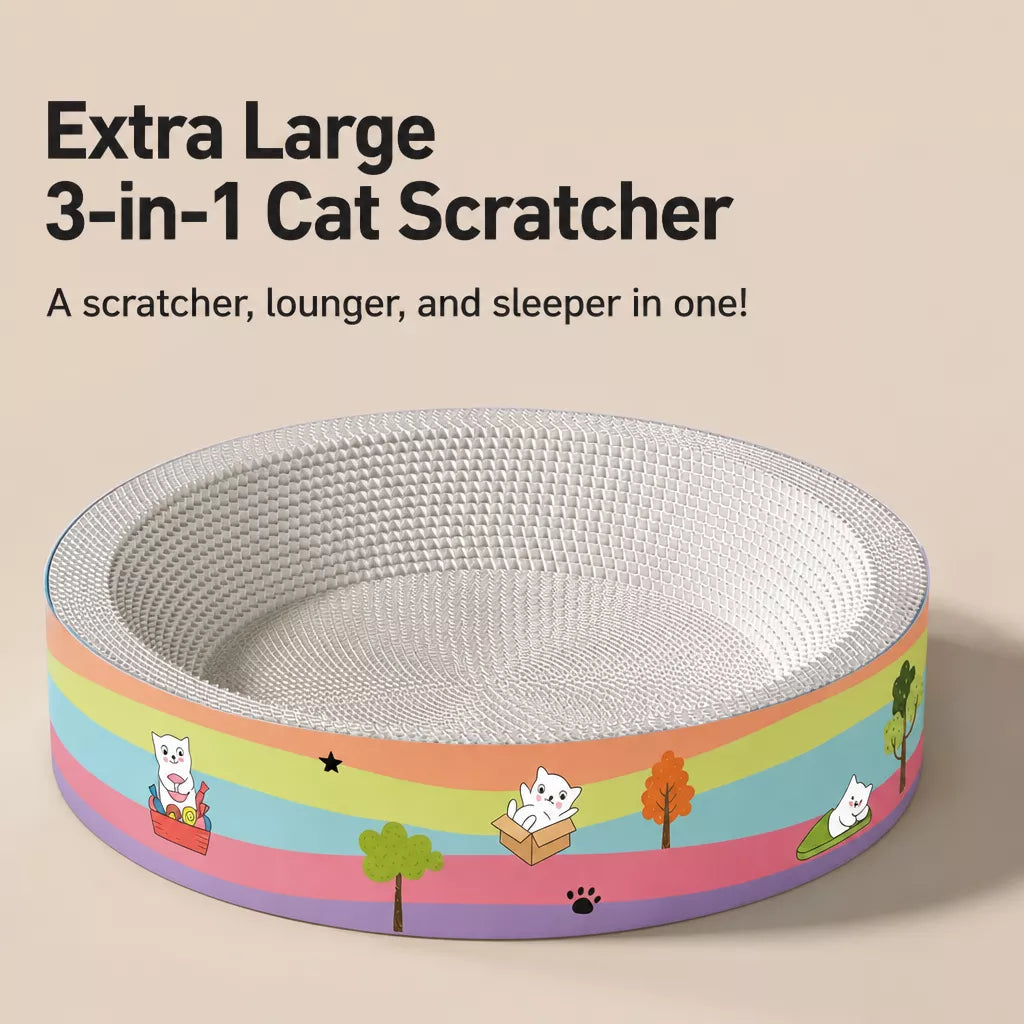 Corrugated Cardboard Cat Scratcher Bed