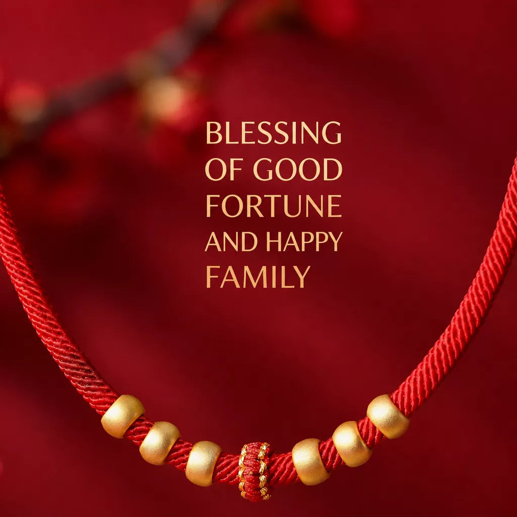 Red Chinese New Year Pet Collar with Decorative Copper Charm