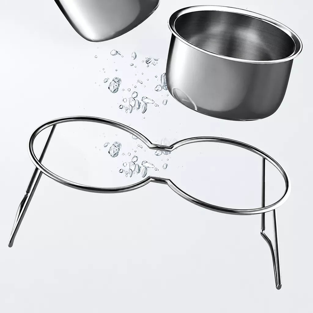 Elevated Stainless Steel Pet Bowl Stand for Dogs & Cats